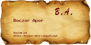 Boczor Apor névjegykártya